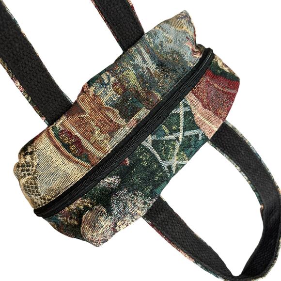Miss Bonnie California Top Handle Tapestry Bag Vintage Cottagecore Rectangle - Picture 4 of 8